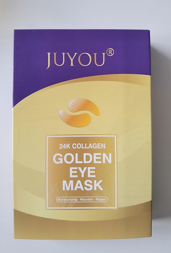 48Pcs/24Pairs 24K Gold Gel Crystal Collagen Eye Pads, Under Eye Mask for Moisturizing, Fine Lines, Dark Circles& Puffy Eyes Under Eye Patches