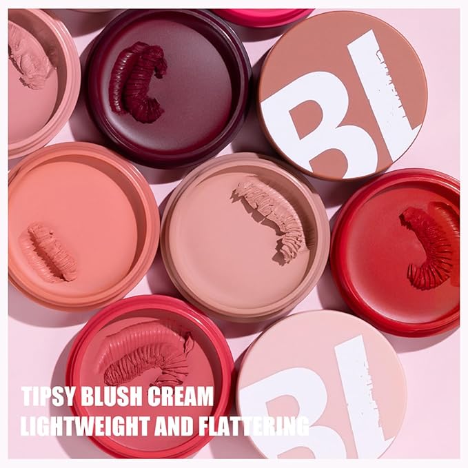 MAEPEOR Cream Blush 9 Color Smooth High-Pigmented Buildable Face Blush Long-Lasting Natural Look Face Blush for Cheeks (Color 08)