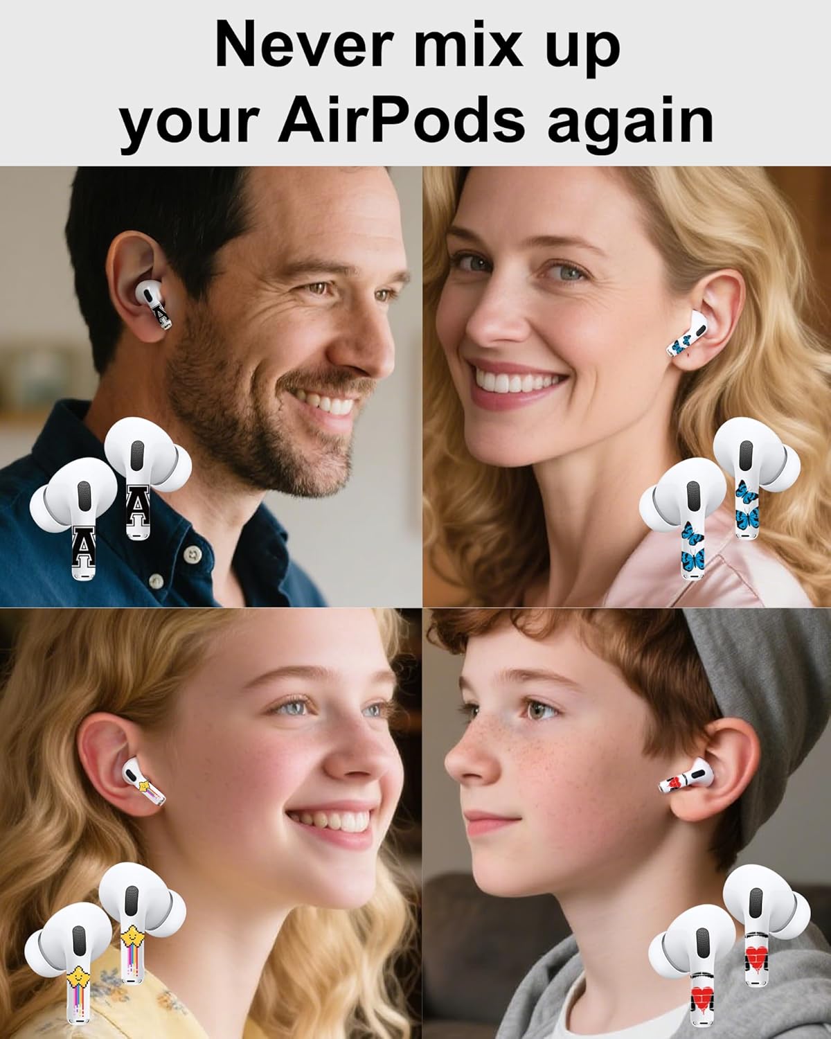ROCKMAX for AirPods Pro 2 Skin Accessories, Heart Gesture Sticker Wrap for AirPods, Unique Gifts for Women and Girls, Customized Tattoos Compatible to AirPods Pro 2nd Generation Case Cover