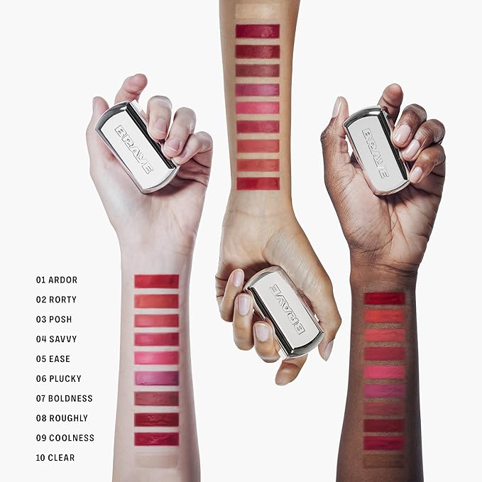 BRAYE Lipsleek Lip Balm, Monochromatic Cream Blush 2-in-1 Face Makeup, Hydrating & Mood Buildable, Vegan + Cruelty-Free Glow for Cheeks l 10 Clear