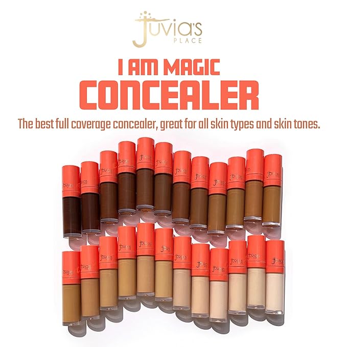 Juvia's Place I Am Magic Liquid Concealer - J17 Medium-tan w/Warm Undertone/0.34 fl oz, Full Coverage Concealer, Makeup Concealer, Hydrating Concealer, Waterproof Concealer, Long Wear Concealer