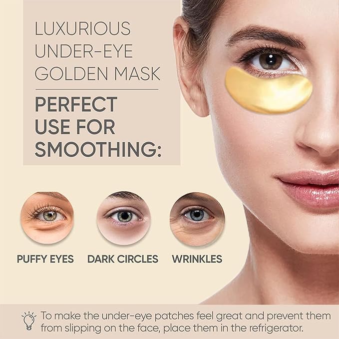 30 Pieces Lip Mask & Under Eye Mask,24K Gold Gel Crystal Collagen Eye Patches, Cherry Lip Masks Skincare,Moisturizing& Reducing Reducing Fine Lines & Dark Circle for Puffy Eyes