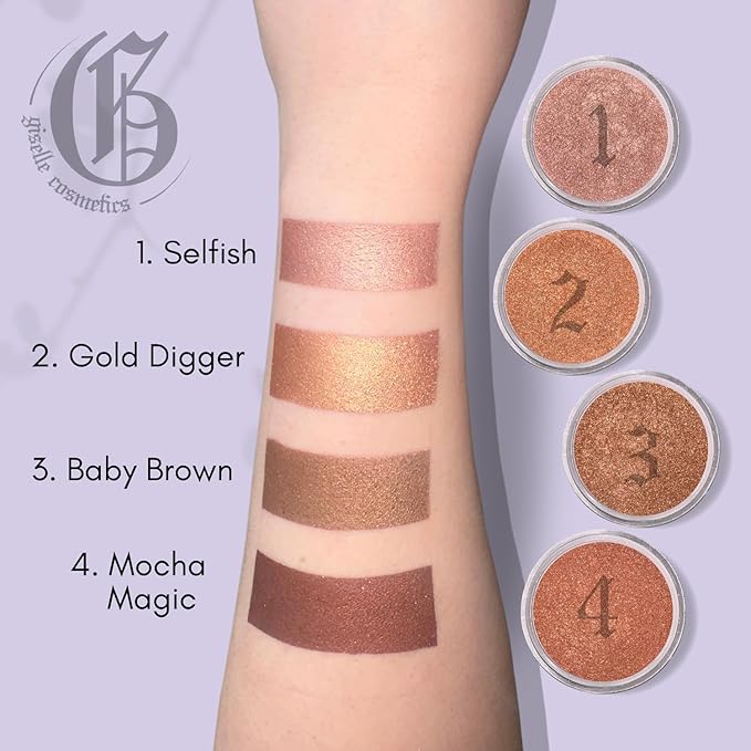 Gold Digger Loose Mineral Bronzer - Natural Face Bronzer Powder, Highlighter Makeup, Contour Powder, Bronzer Blush Palette, Matte Bronzer, Baked Bronzer, Eyeshadow Palette