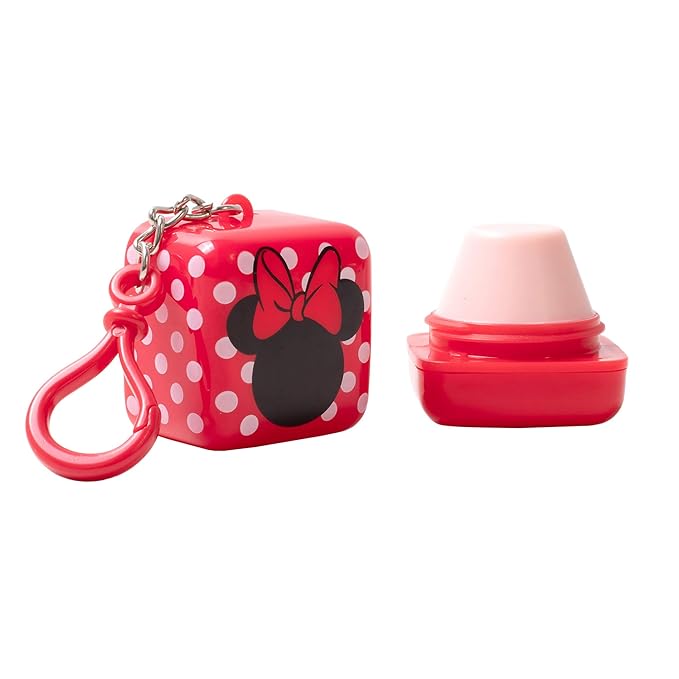 Lip Smacker Disney Minnie Mouse Cube Flavored Lip Balm, Minnie Joyful Cotton Candy, Clear, For Kids (Pack of 3)