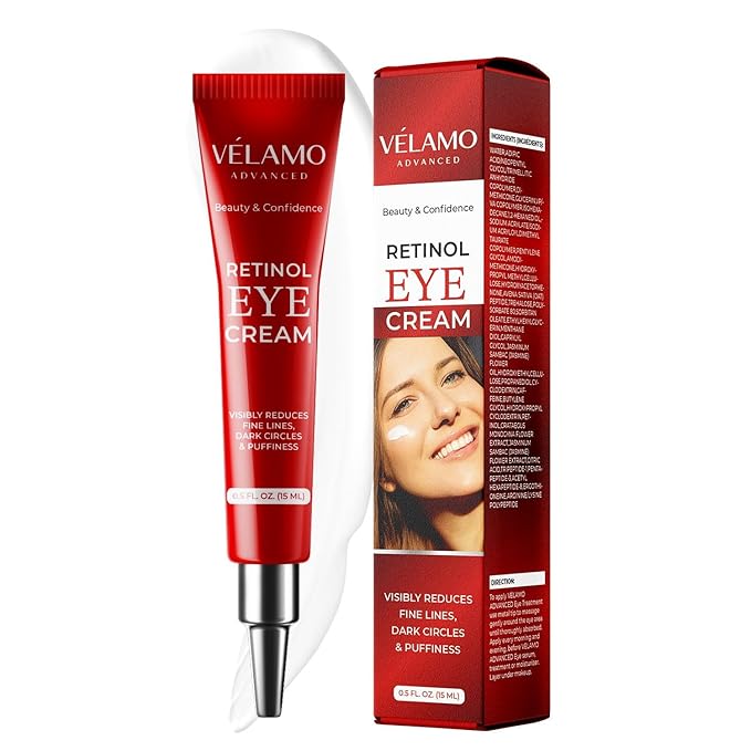Rapid Reduction Retinol Eye Cream: Under Eye Cream Instantly Reduces Wrinkles Fine Lines Under Eye Bags Puffiness Dark Circles Crow's Feet - Rapid Face Lifting Tightening Firming 1 OZ/15g