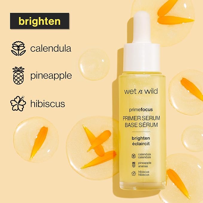 wet n wild Prime Focus Facial Serum Primer Makeup Extending, Hydrating Face Skin Care Product, Reduces Fine Lines And Wrinkles, For Repairing Dry Skin, Retinol Alternative
