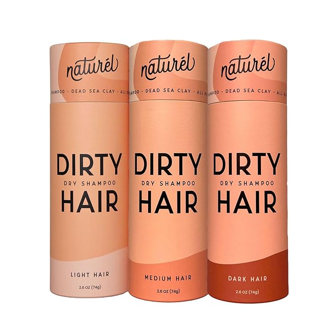 NATURL Dry Shampoo Volumizing Powder for Oily, Dark Hair | Non Aerosol, Oil Absorbing, Travel Size, Vegan, Talc Free, Aluminum Free | Grapefruit Scent | 2.6 Ounces