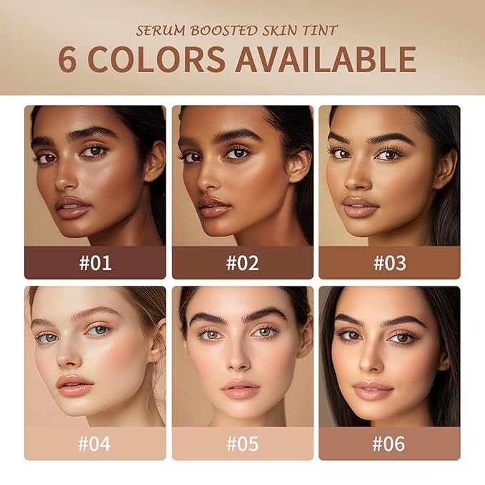Beauty Balm Serum Boosted Skin Tint – Hydrating Tinted Moisturizer, Lightweight Solid Tinted Foundation Stick for Flawless, Sheer to Medium Coverage, Radiant & Dewy Finish, All-Day Wear (6#, 1)