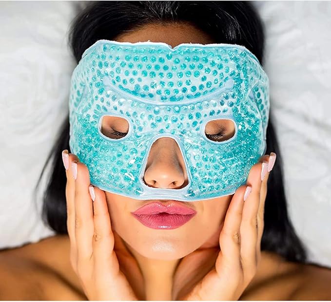 Reusable Gel Eye Mask, Cooling Eye Mask Reusable Small Ice Pack Under Eye Patches, Eye Hot Cold Treatment Pack for Redness, Pain Relief and Eye Relax, Pink,1 Pack