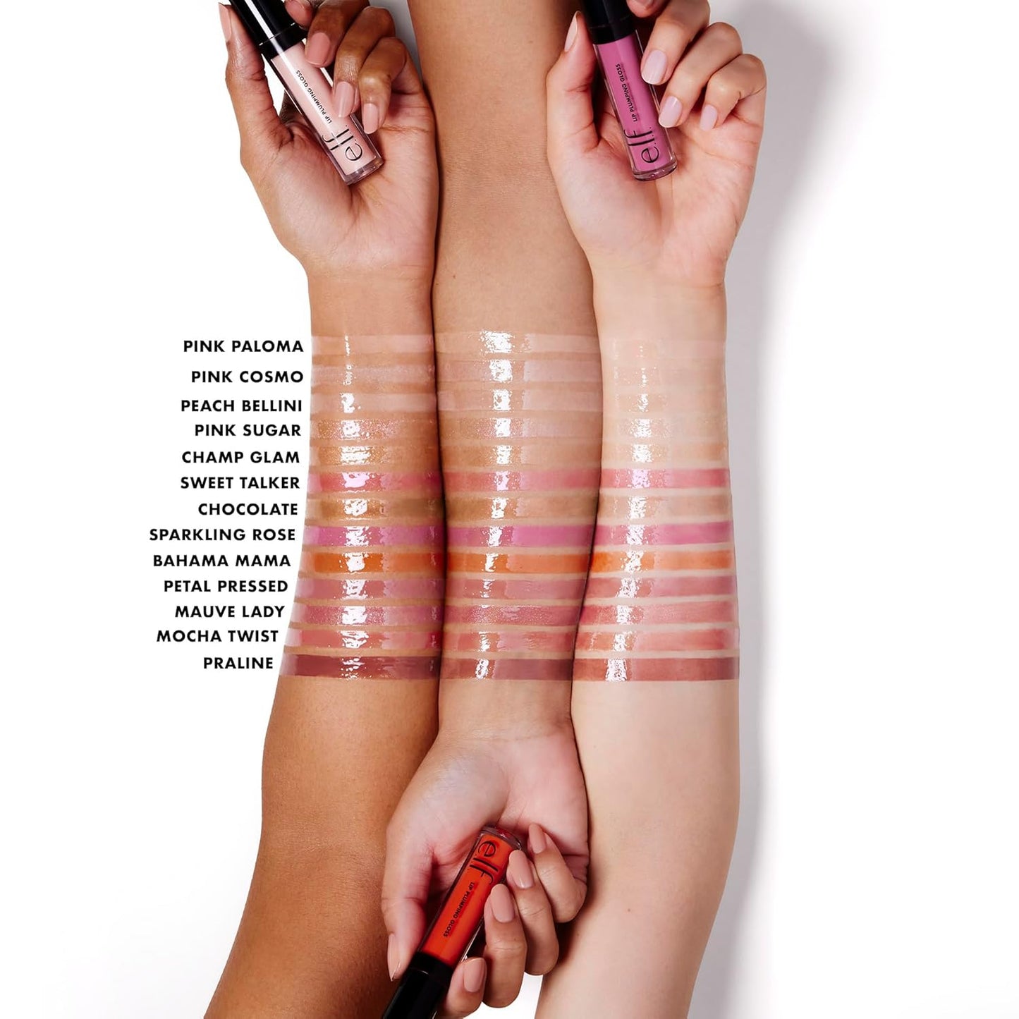 e.l.f. Lip Plumping Gloss, High-Shine Sheer Color, Hydrates & Creates Fuller Lips With Vitamin E, Vegan & Cruelty-Free, Pink Sugar, 0.1 Fl Oz