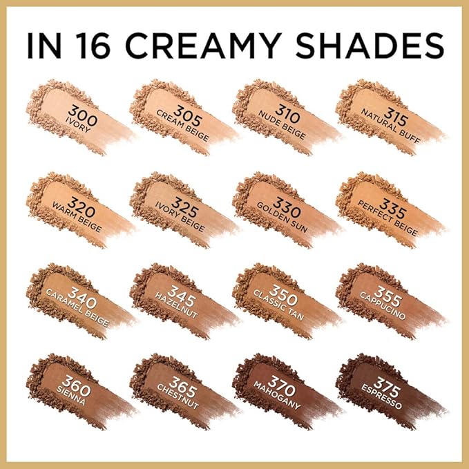 L'Oreal Paris Age Perfect Creamy Powder Foundation Compact, 345 Hazelnut, 0.31 Ounce