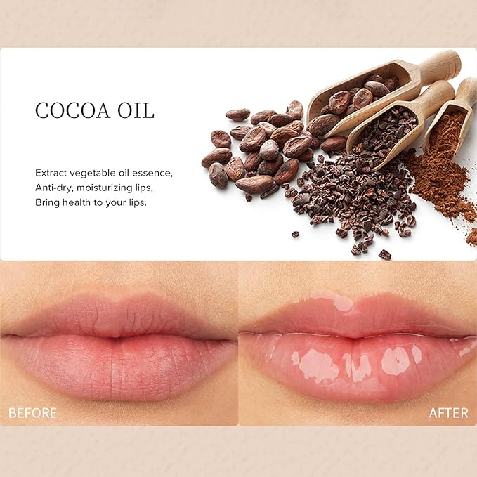 2pcs Lip Balm, Cocoa Bean Lip Oil, Milk Lip Oil, Hydrating Nourishing Roll On Lip Gloss Roll On Design Overlay Different Aroma