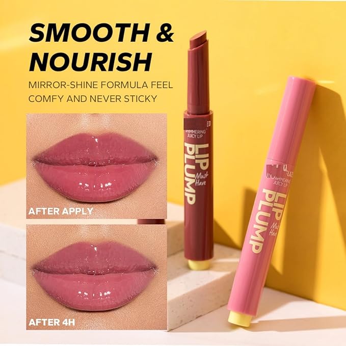 MAEPEOR Hydrating Lip Plumper 12 Colors Moisturizing Shiny Juicy Lip Balm Long Lasting Nourishing Lip Pluming Balm（Color 06)