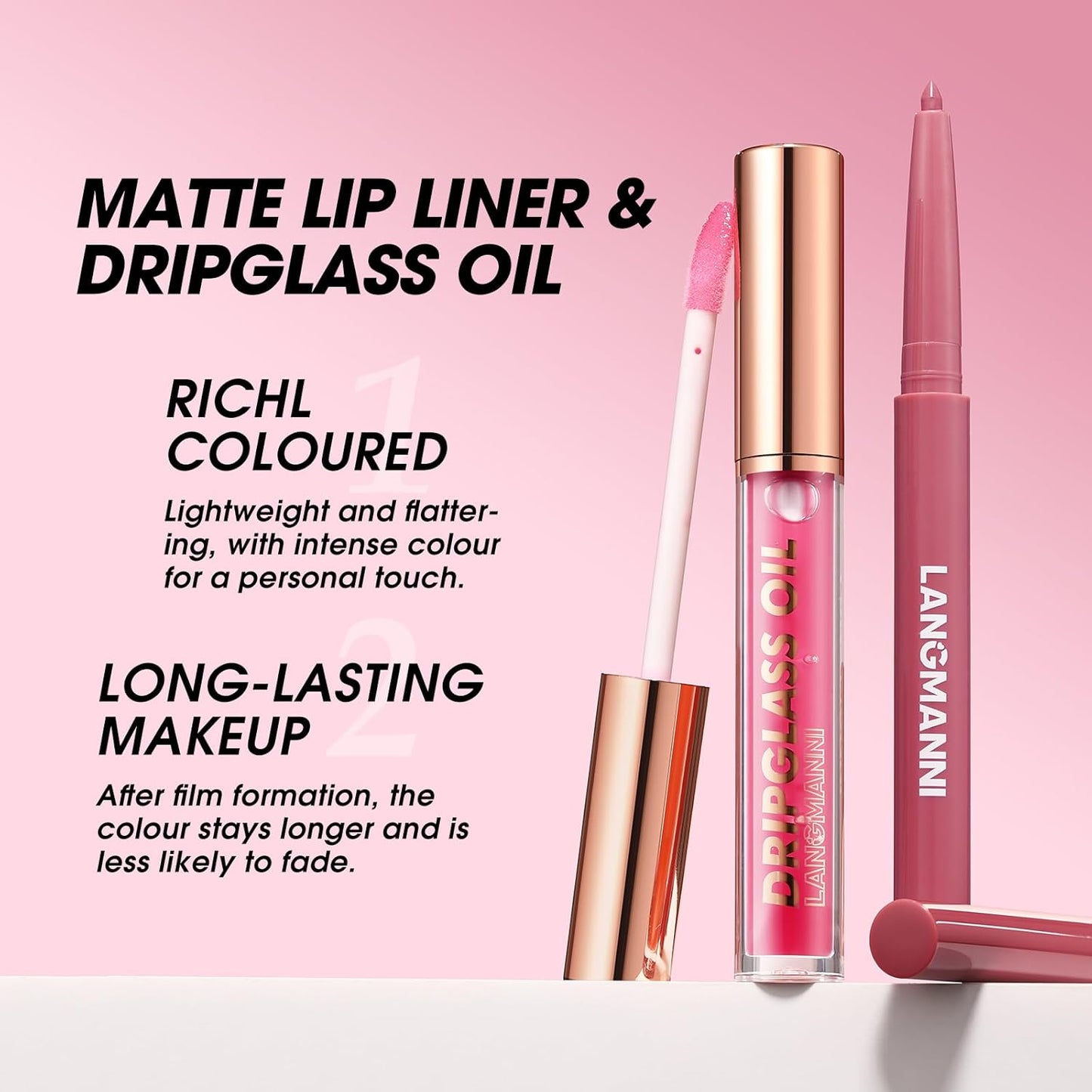 6pcs Hydrating Lip Oils + Lip Liner Pencil Lip Combo Sets, 24H Long-Lasting Lip Kit with Lip Liner and Gloss, Nourishing, Non-Sticky Tinted Stain Lip Gloss Plumping Lip Oil Set for Women(Set A)