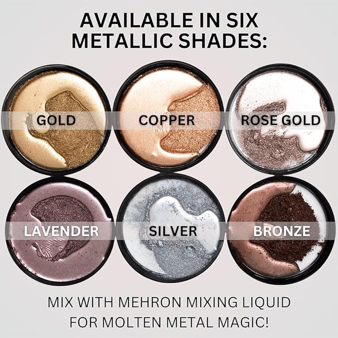 Mehron Makeup Metallic Powder (.17 Ounce) with Mixing Liquid (1 oz) (GOLD)
