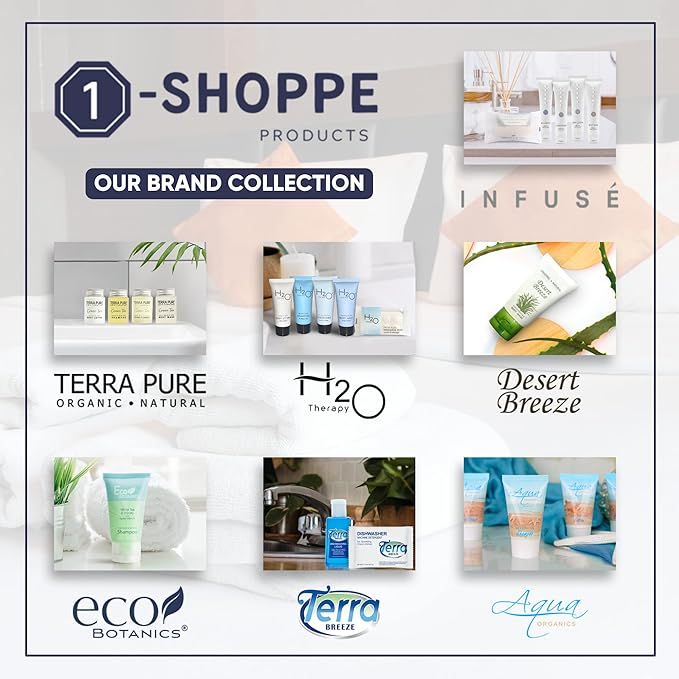 Eco Botanics Hotel Soaps and Toiletries Bulk Set | 1-Shoppe All-In-Kit Amenities for Hotels & Airbnb | 0.85 Conditioning Shampoo & oz Bar Soap Travel Size | 100 pieces