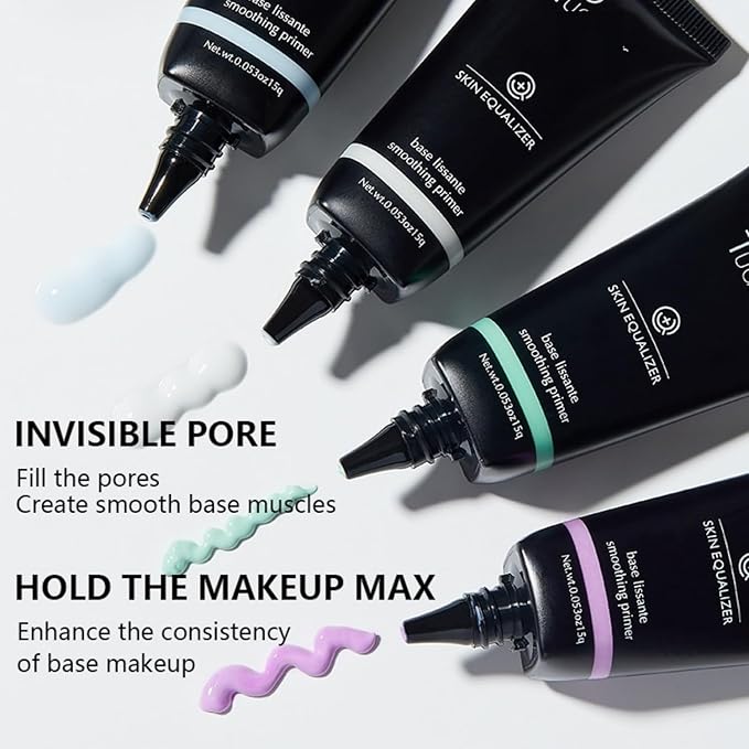 MAEPEOR Moisturizing Face Primer 4 Colors Long Lasting Matte Face Primer For Neutralizing Uneven Skin Tones & Brightening Complexion (04 White)