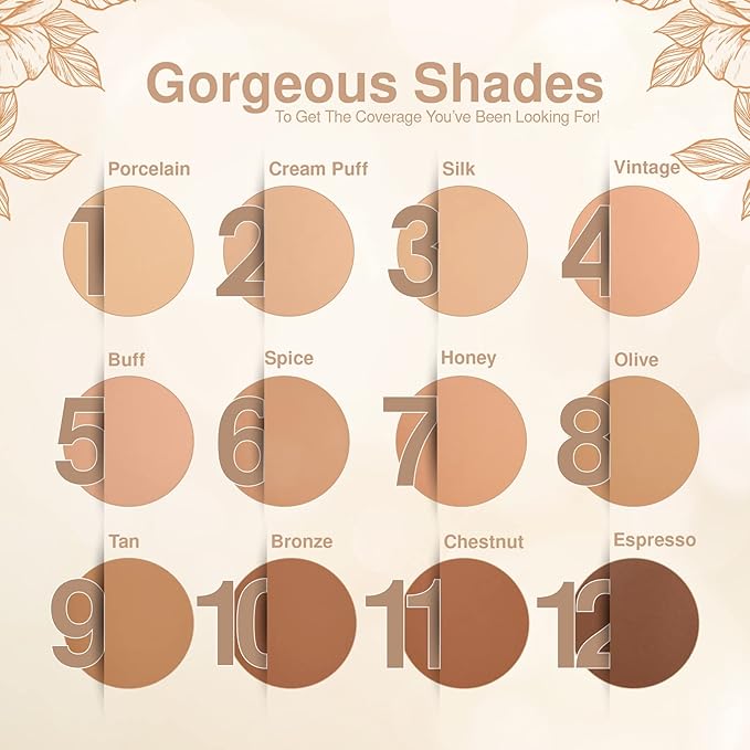 Frankie Rose Cosmetics Powder Foundation – Full Coverage Face Powder For Pores & Imperfections, Evens Out Skin Tone & Shine-Control | 58 Grams (Espresso)