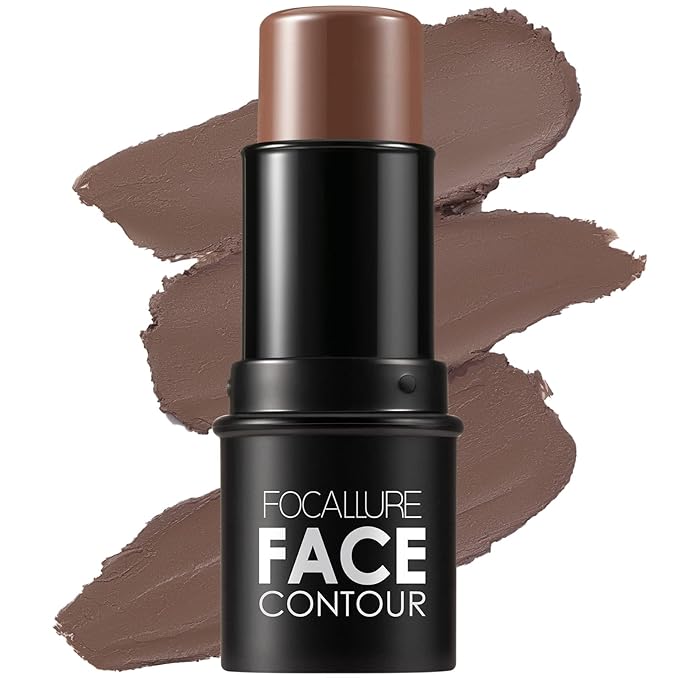 FOCALLURE Cream Contour Stick, Matte Bronzer Stick, Professional Face Shaping & Contouring Stick Makeup, Easy to Apply with Buildable Coverage, Long Lasting & Sweatproof, SPICE