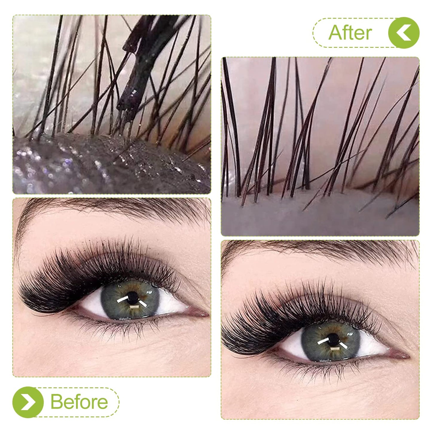 Eyelash Cleanser Concentrate 100ml Green Tea Professional Lash Shampoo Foaming Cleanser Paraben & Sulfate Free Non-lrritating Wash for Extensions Lashes with Salon Home Care-Makes 20 Bottles