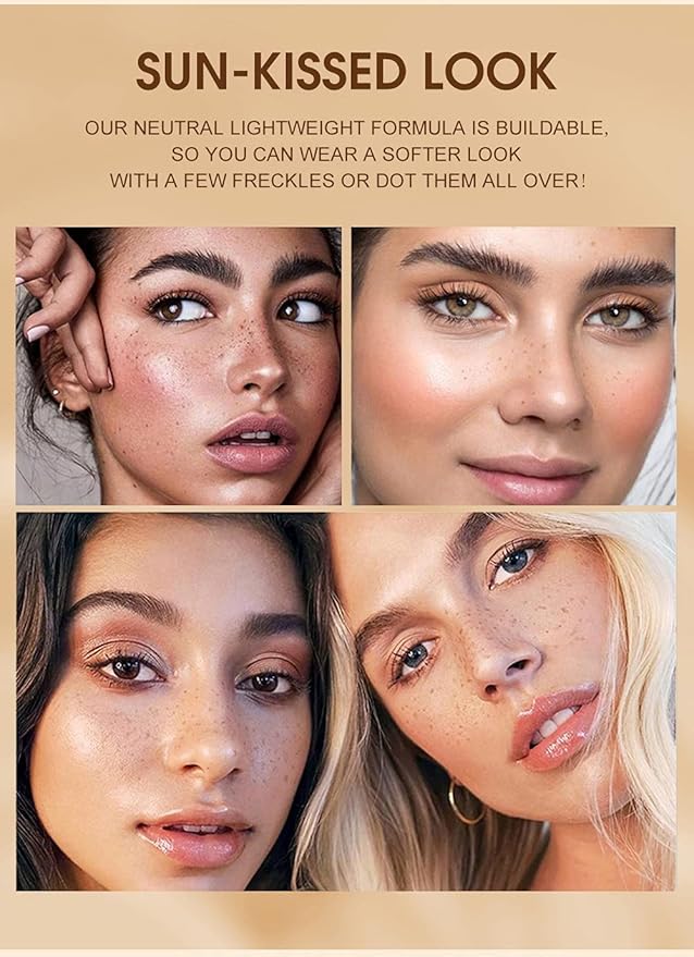 AKARY 4 Colors Freckle Pen Professional Lifelike Face Concealer Point Out Natural Waterproof Longlasting Soft Artificial Freckles Fine Makeup Freckle Pen Life Face Decoration (01+02+03+04)