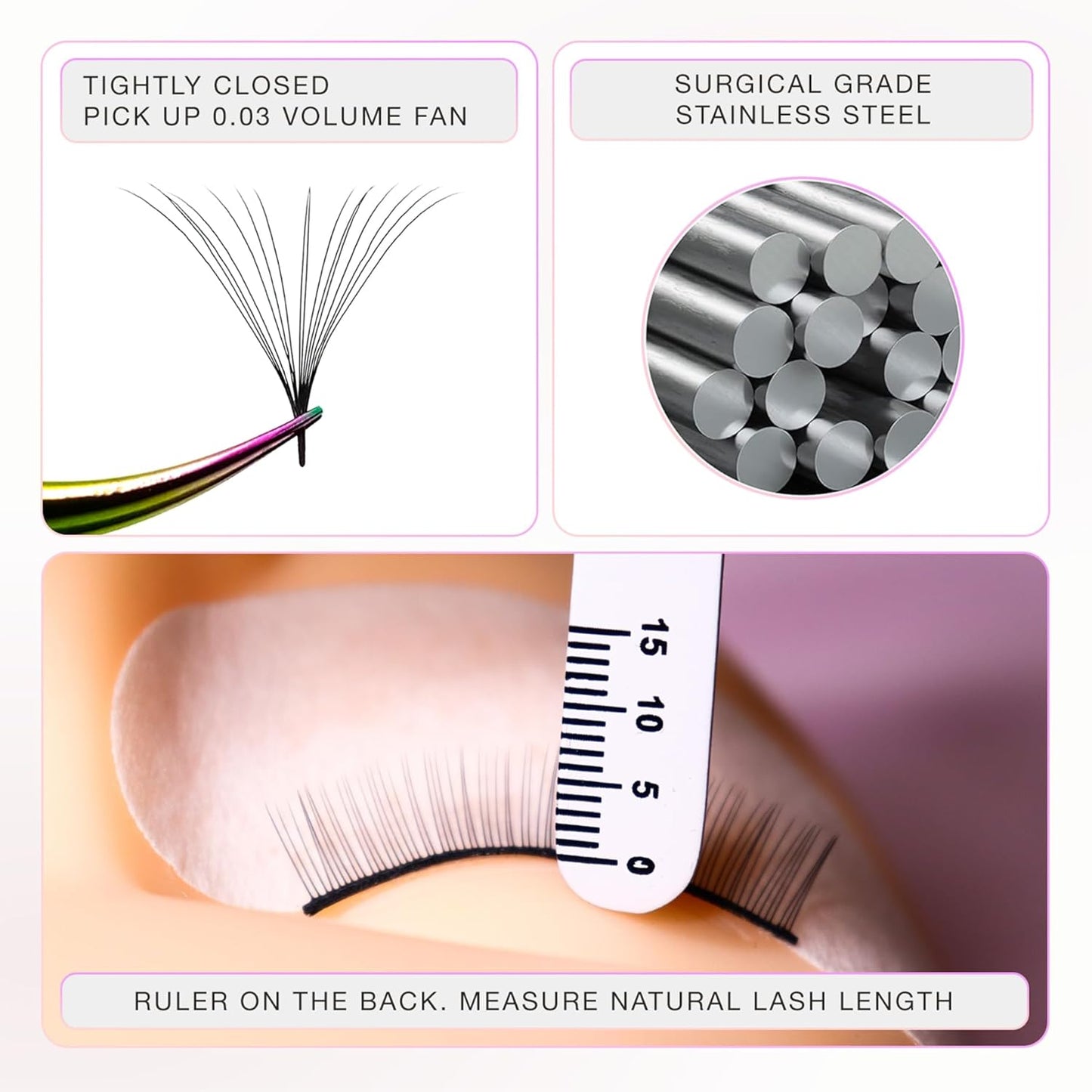 Curacoro Lash Tweezer - Professional & Precision Fiber Tip Grip Lash Tweezers for Eyelash Extensions, Multi Shapes & Purposes Tweezers for Volume, Isolation & Classic Lashes (Galaxy, Fan-lash-tic)