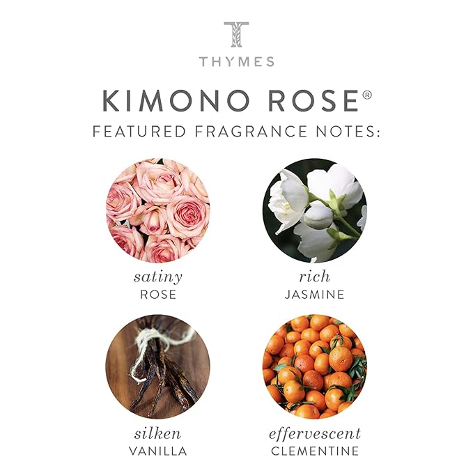 Thymes Travel Set and Beauty Bag - Contains Body Wash, Body Lotion & Hand Cream - Kimono Rose