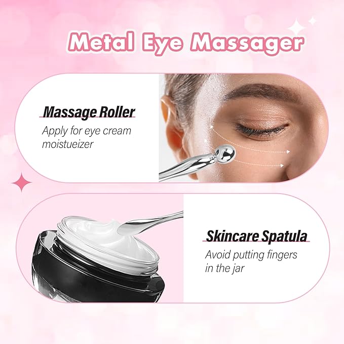 Under Eye Patches Silicone, 3 Pairs Reusable Under Eye Patches With Metal Eye Cream Applicator, Reusable Under Eye Mask Eye Pad For Minimize Fine Lines Wrinkles, Visible Metal Case