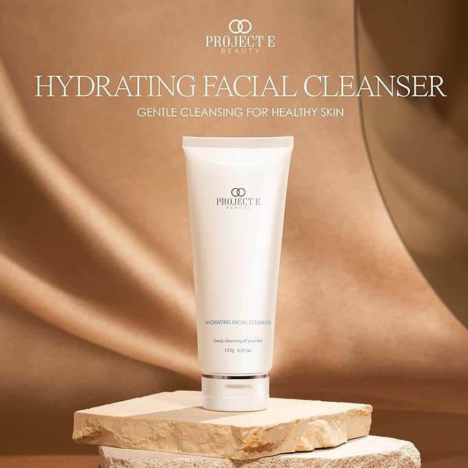 Project E Beauty Hydrating Facial Cleanser Gentle Cleansing | Removes Dirt, Oil & Makeup | Moisturizes & Hydrates | Brightens Complexion | Non-Foaming Formula | For All Skin Types | 125g