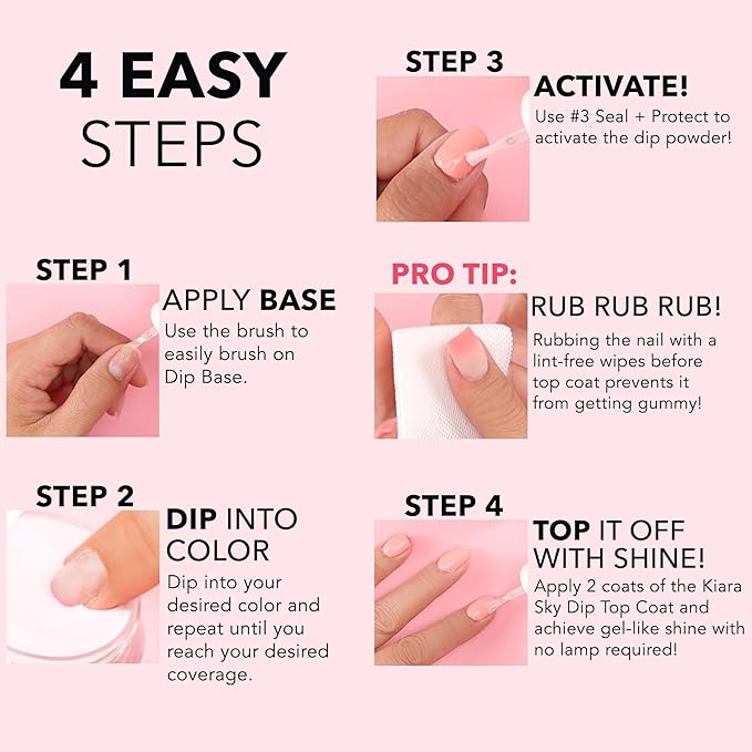 Kiara Sky Long Lasting Nail Dip Powder Pink Tones 1 oz, Milan