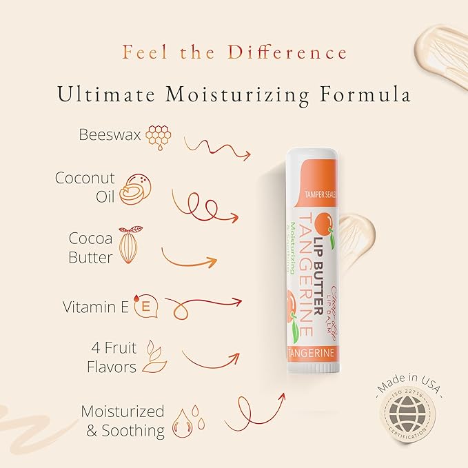 CHAP-LIP Original Lip Balm Hydrating Bulk Chap Stick with Fruit Flavors, Coconut Oil, and Cocoa Butter - Lip Therapy Pack for Men and Women - Gift Set Made in the USA, 24 Pack x 12 Box