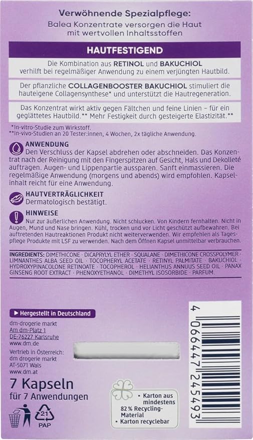 Balea Concentrate Retinol Serum, 7 capsules