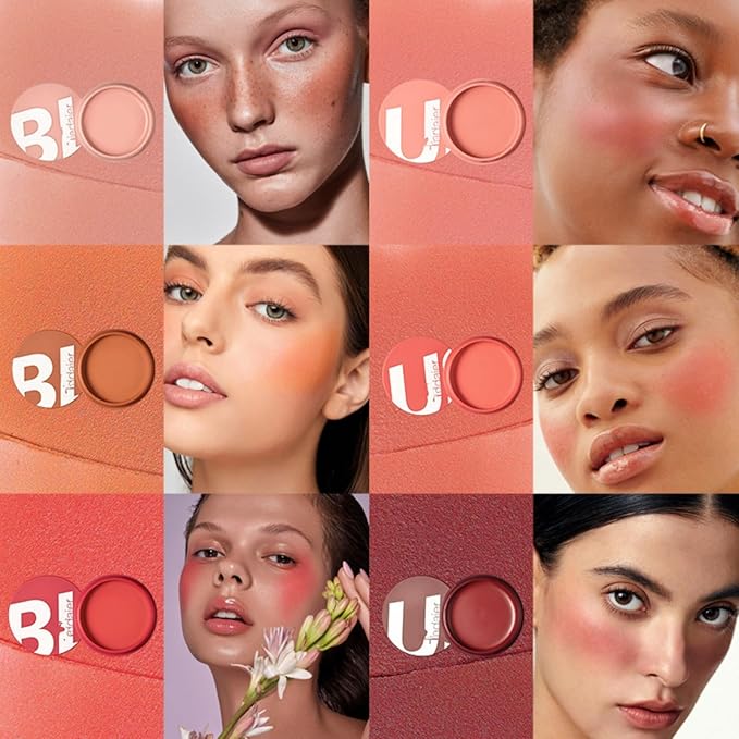 MAEPEOR Cream Blush 9 Color Smooth High-Pigmented Buildable Face Blush Long-Lasting Natural Look Face Blush for Cheeks (Color 02)