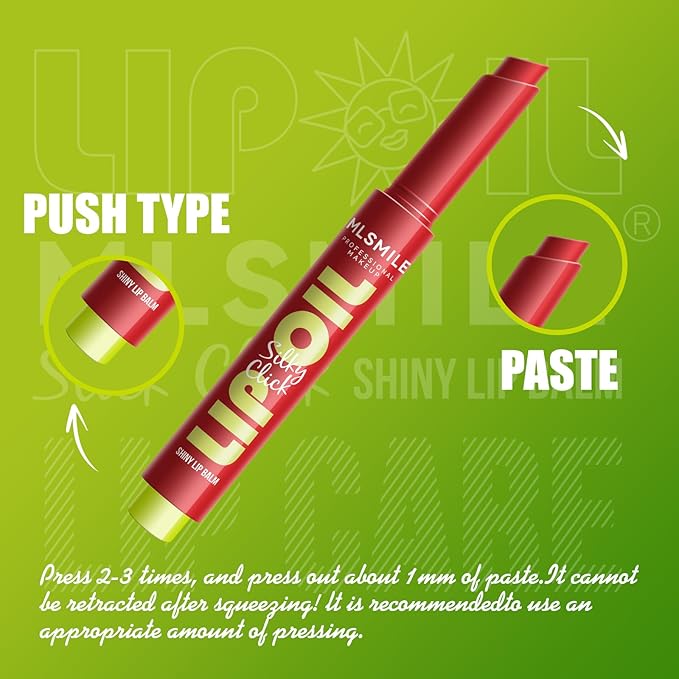 3 Colors Fat Lip Oil Click Slick, Moisturizing and Long-lasting Lip Balm, Non-stick and High Pigment Lip Glow Oil, Lightweight Lip Plumper with Coconut Oil (Set: A)