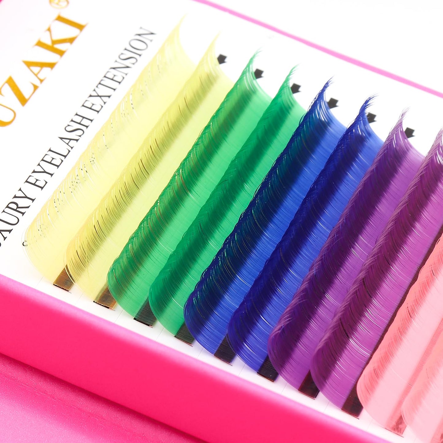 Eyelash Extensions Colored Lashes Extension 0.07 C Curl Lashes 9mm Classic Lash Extensions Soft Individual Lashes 16 Rows Natural False Eyelashes Volume Lashes Professional Use(Colored,0.07-C,9mm)