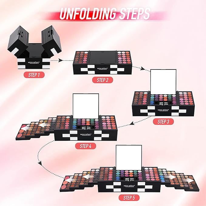Eyeshadow Palette Cosmetics,Contour Palette Maquillaje Para Mujer,makeup Kit for Women Full Kit,With 142 Color Eyeshadow 3 Color Blush 3 Color Eyebrow Powder…