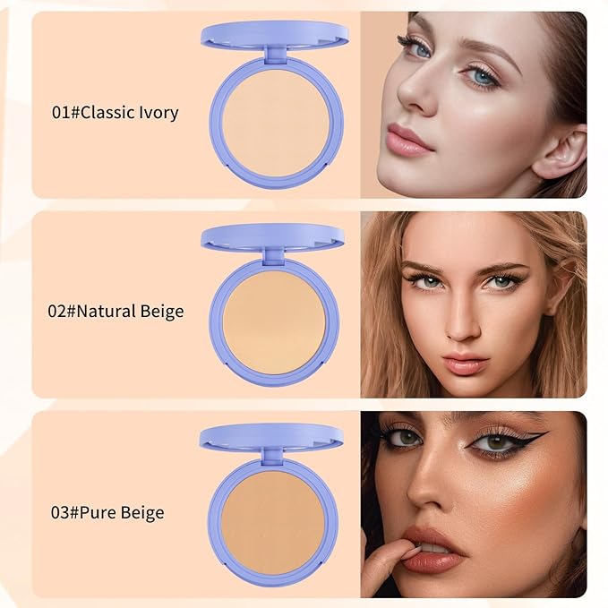 Oil Control Face Powder, Matte Smooth Setting Powder, Waterproof Long-Lasting Setting Powder, Perfect Lightweight Face Makeup For Soft Focus Finish, Minimizes Fine Lines And Pores (Classic Ivory)