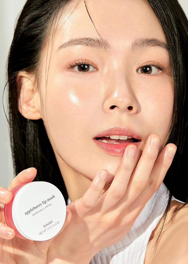 NOONI Applewine Korean Lip Tinting Butter | Natural Lip Balm with Wine Extract, Smoothing & Red Lip Mask, Exfoliator Balm for Dry Lips, Lip Treatment with Shea Butter and Vitamins, Vegan, 42 oz.