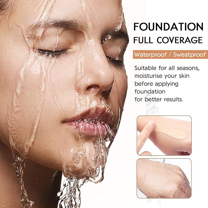 Matte Oil Control Concealer Foundation Flawless Soft Long Lasting Foundation Makeup,Waterproof Full Coverage Face Makeup Strong Concealer Foundation for Oily Acne Skin (#102 Nude)
