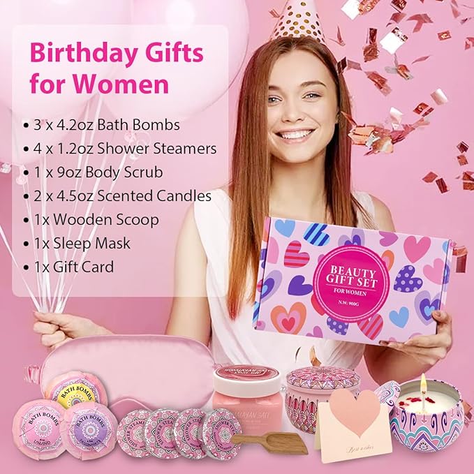 Birthday Gifts For Women, Gifts For Her, For Girlfriend, Mothers Day Gifts, Valentines Day Gifts, 13 in 1 Selfcare Gifts For Women…