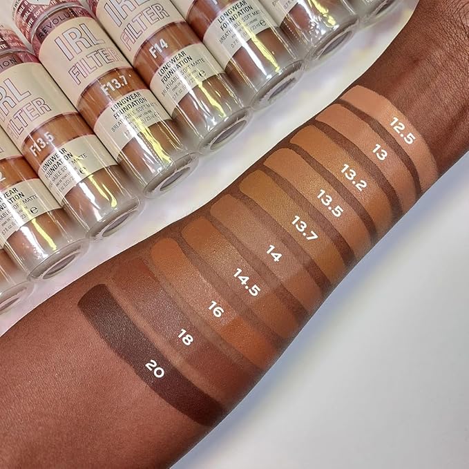 Revolution Beauty, IRL Filter Longwear Foundation, Soft & Breathable Formula, Medium to Full Coverage, Matte Finish, F10, 0.7 Fl. Oz