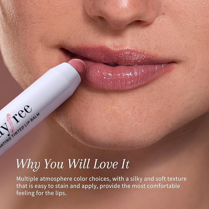 Tinted Lip Balm Plumper, Glossy, Pump Lips, Lightweight, Moisturize & Tint with Jojoba Seed Oil, Vegan Lip Balm Lip Care Present, Tang Peony