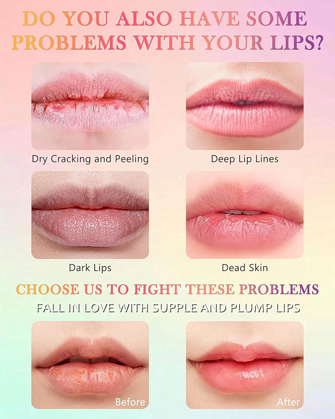 Hydrating Lip Glowy Balm, Ultra-Nourishing Lip Balm for Dry Cracked Lips, Moisturizer Lip Repair Sleeping Lip Mask, Day and Night Lip Care Therapy Treatment, Glossy Smooth Lip Butter Balm-01#Peach