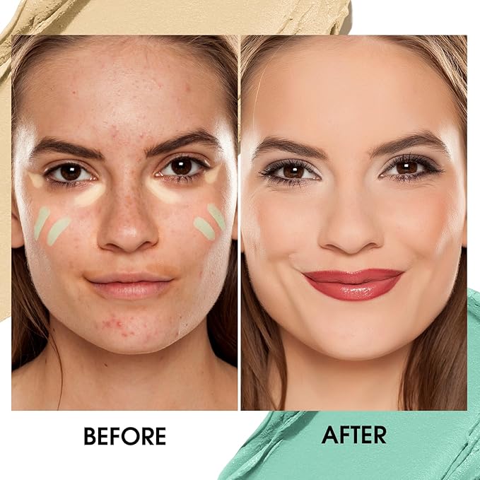 LANGMANNI Multi-Use Face Contour Stick,Highlighter & Concealer Stick, Combo Use For Correcting Color Balancing (#01+#02 Yellow+Green)