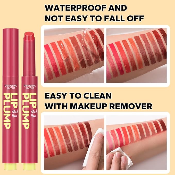 MAEPEOR Hydrating Lip Plumper 12 Colors Moisturizing Shiny Juicy Lip Balm Long Lasting Nourishing Lip Pluming Balm（Color 07)