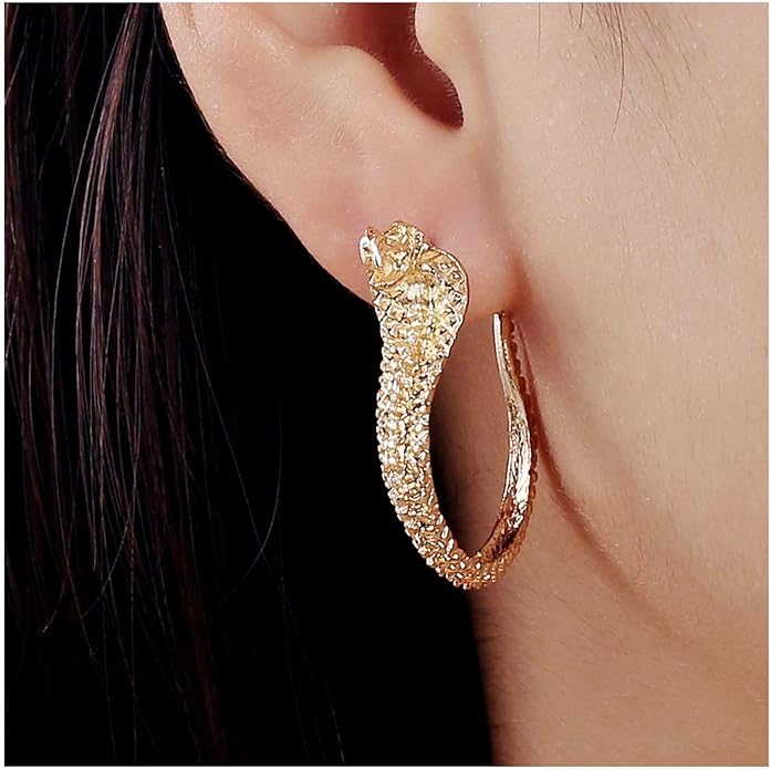 Vintage Snake Studs Earrings Gold Snake Dangle Earrings Animal Serpent Earrings Punk Cool Snake Earrings Jewelry for Women Girls Gifts