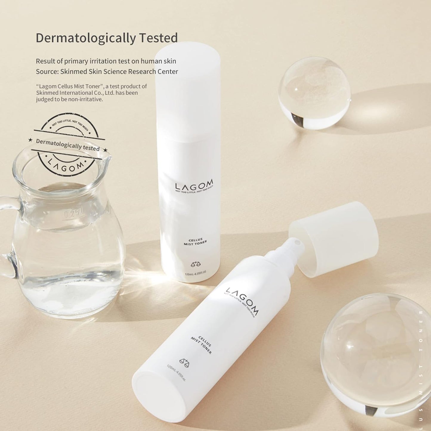 LAGOM Cellus Mist Toner, Face Moisturizer, Skin Barrier Strenghtening Hydration Spray, pH Protection, Alcohol-Free, Zero-Irritation for Sensitive Skin 4.05 Fl Oz