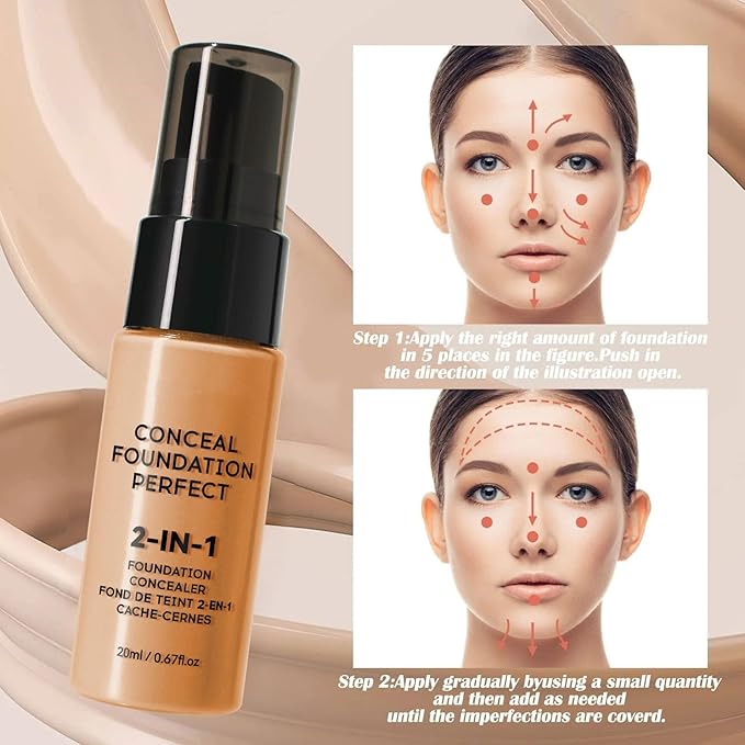 Glow Contour Face Liquid Foundation Bronzer Highlighter Illuminator Moisturize Cream Contour Concealer Blendable & Smooth Glowing Skin Lightweigh Luminizing Long Lasting Face Contouring Makeup