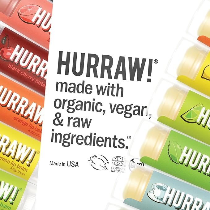Hurraw! Pumpkin Spice Lip Balm: Organic, Certified Vegan, Cruelty and Gluten Free. Non-GMO, 100% Natural Ingredients. Bee, Shea, Soy and Palm Free. Made in USA