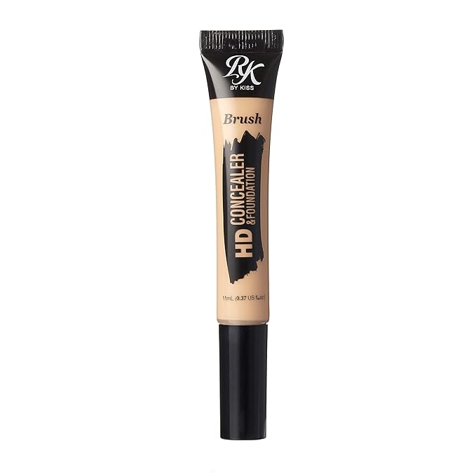 Ruby Kisses HD Concealer & Foundation Flawless Full Cover Brush Face Makeup (Porcelain)
